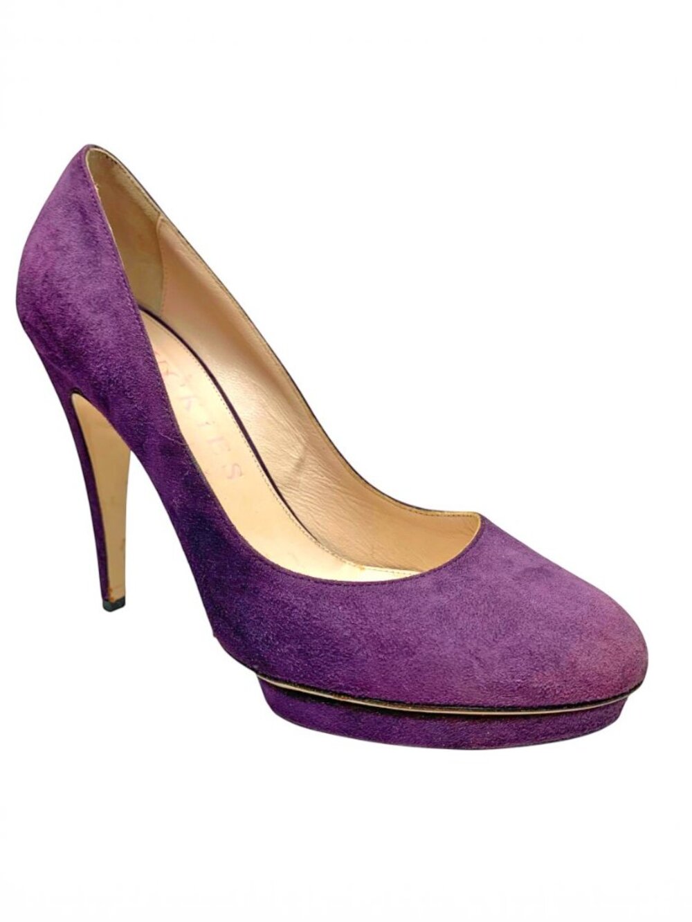 Chuckies NY Ramirez Purple Suede Platform Stilettos